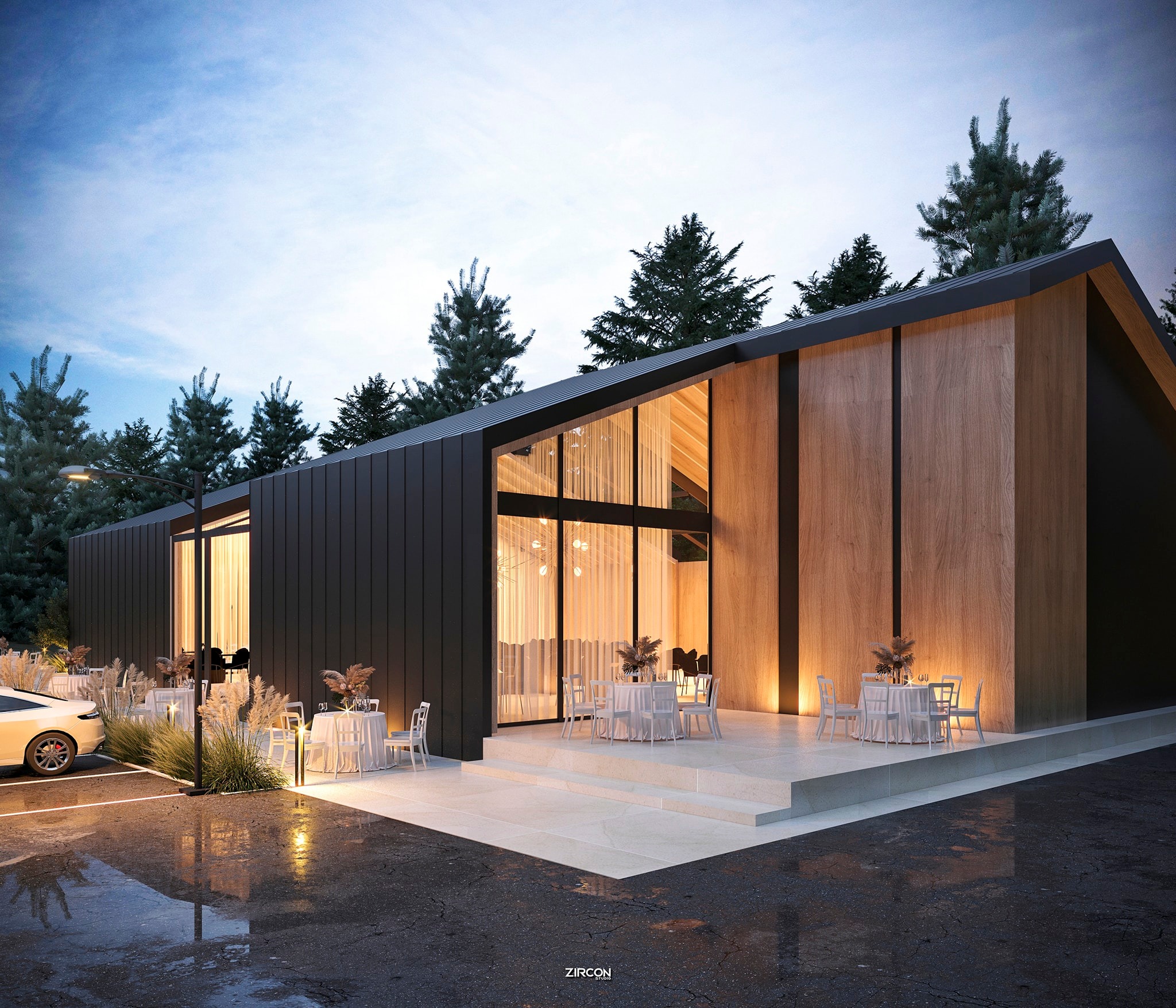 Minimal concrete house exterior